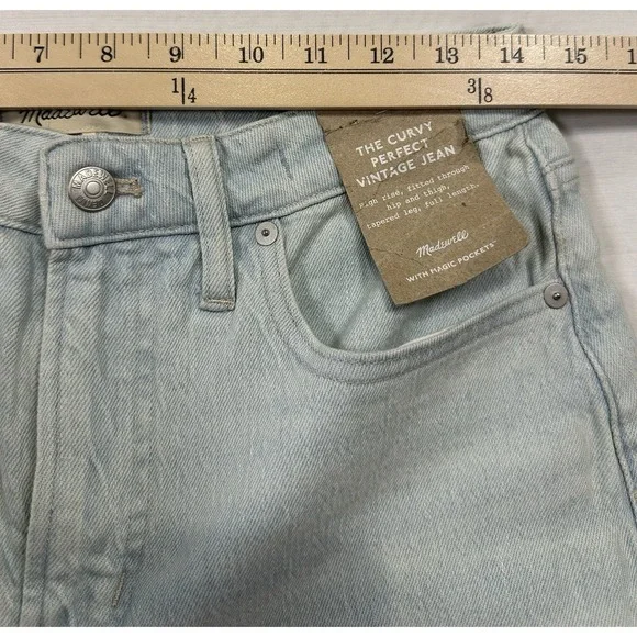 Madewell The Curvy Perfect Vintage Jeans Women's Sz W28 New With Tags Light Wash - Picture 15 of 16